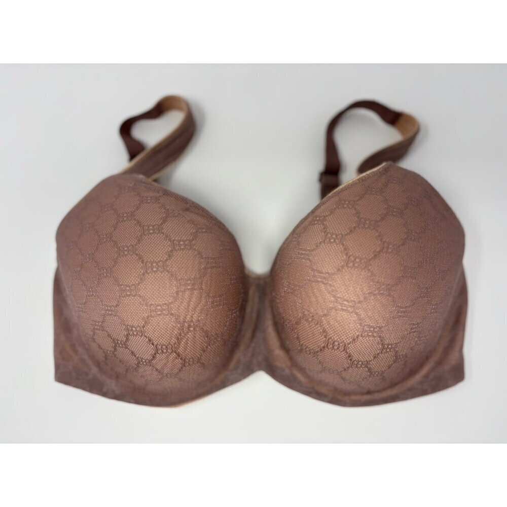 SOMA Hush Brown 36G Stunning Support Geo Lace Lined Balconette Bra